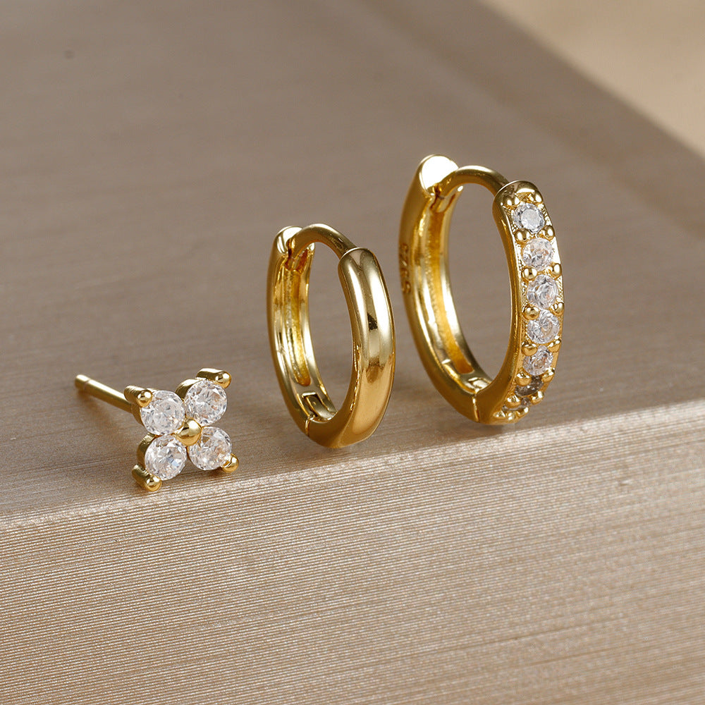 Fashion Simple Simple Bracelet Micro-inlaid Zircon Earrings