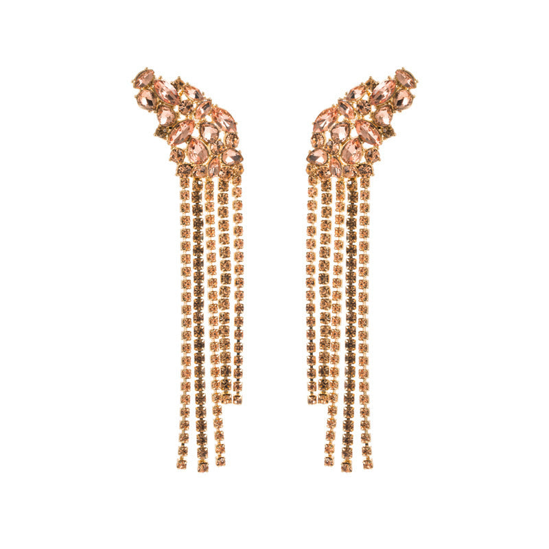 European And American Ins Earrings Exaggerated Long Alloy