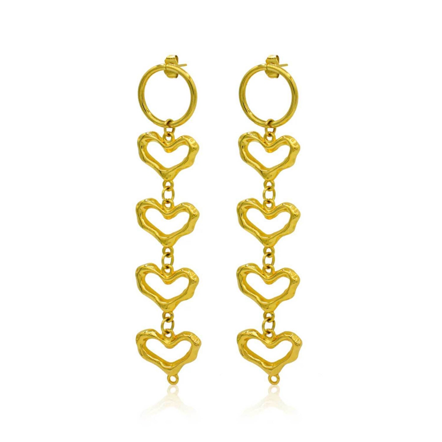 Retro Hollow Design Ins Style Exaggerated Heart-shaped Patch Earrings
