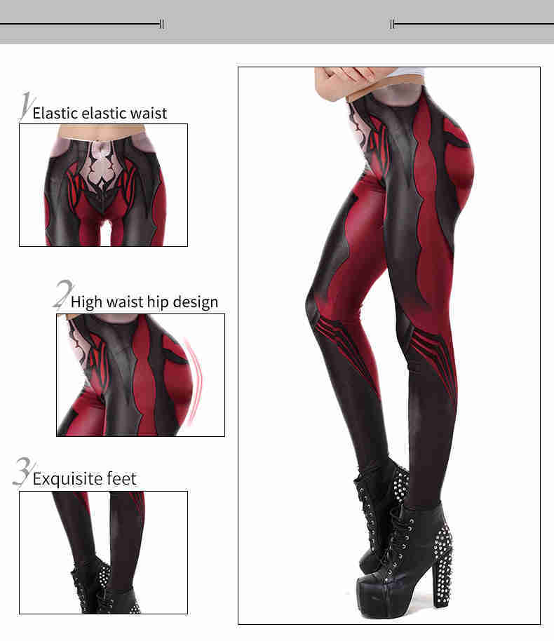 Digital Printing Leggings Women's Elastic Fitness Women