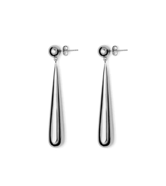 Long Water Drop Earrings Fashion Cold Wind Steel Drop Earrings Smooth Stainless Steel Long Ear Water Drop Earrings For Women