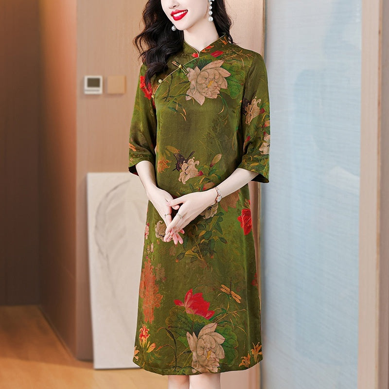 Summer Chinese Vintage Cheongsam National Style Dress