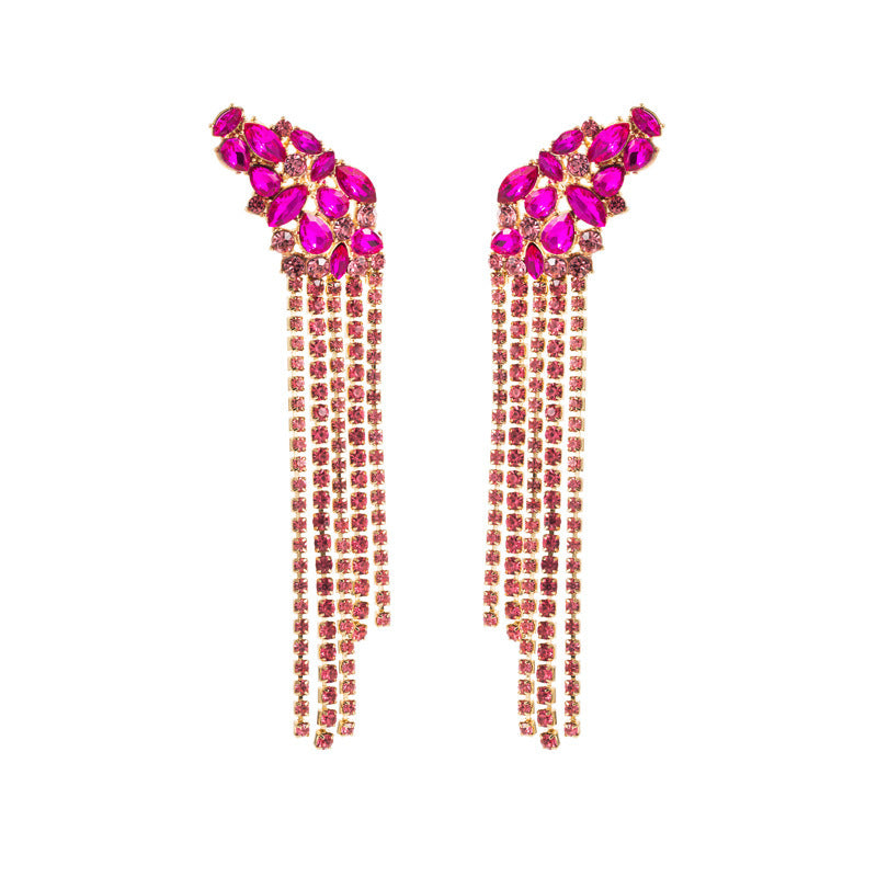 European And American Ins Earrings Exaggerated Long Alloy
