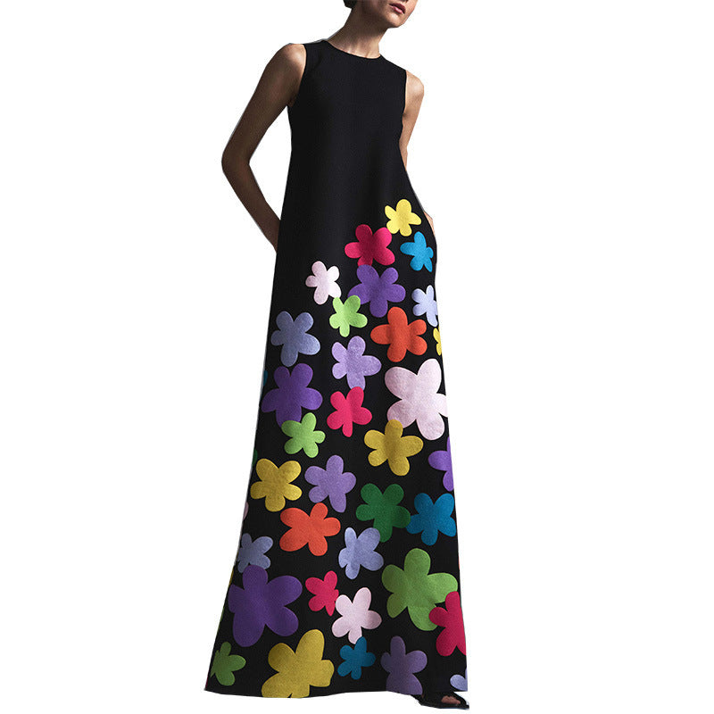 European And American Women's Sleeveless Printed Dresses