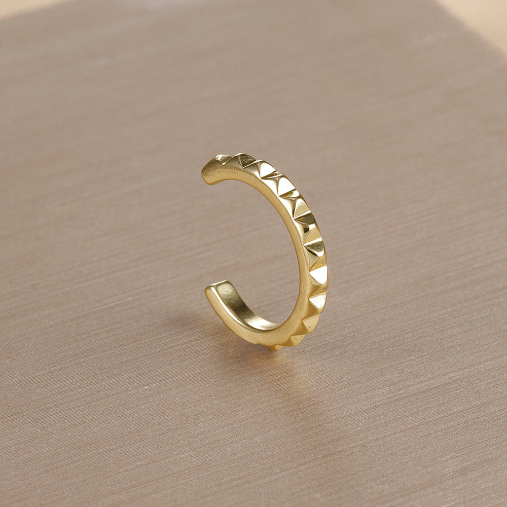 Simple Rhinestone-sensitive Alloy Double-layer Ear Clip