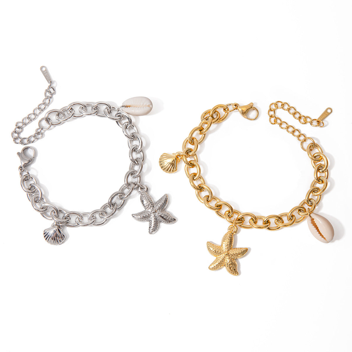 Stainless Steel Starfish Shell Conch Bracelet For Women Fashion Beach Bracelets Birthday Jewelry Gifts - Chic Angle