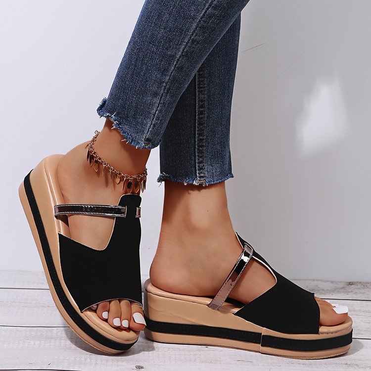 Wedge Heel Female Fish Mouth Word Casual Outdoor Sandals