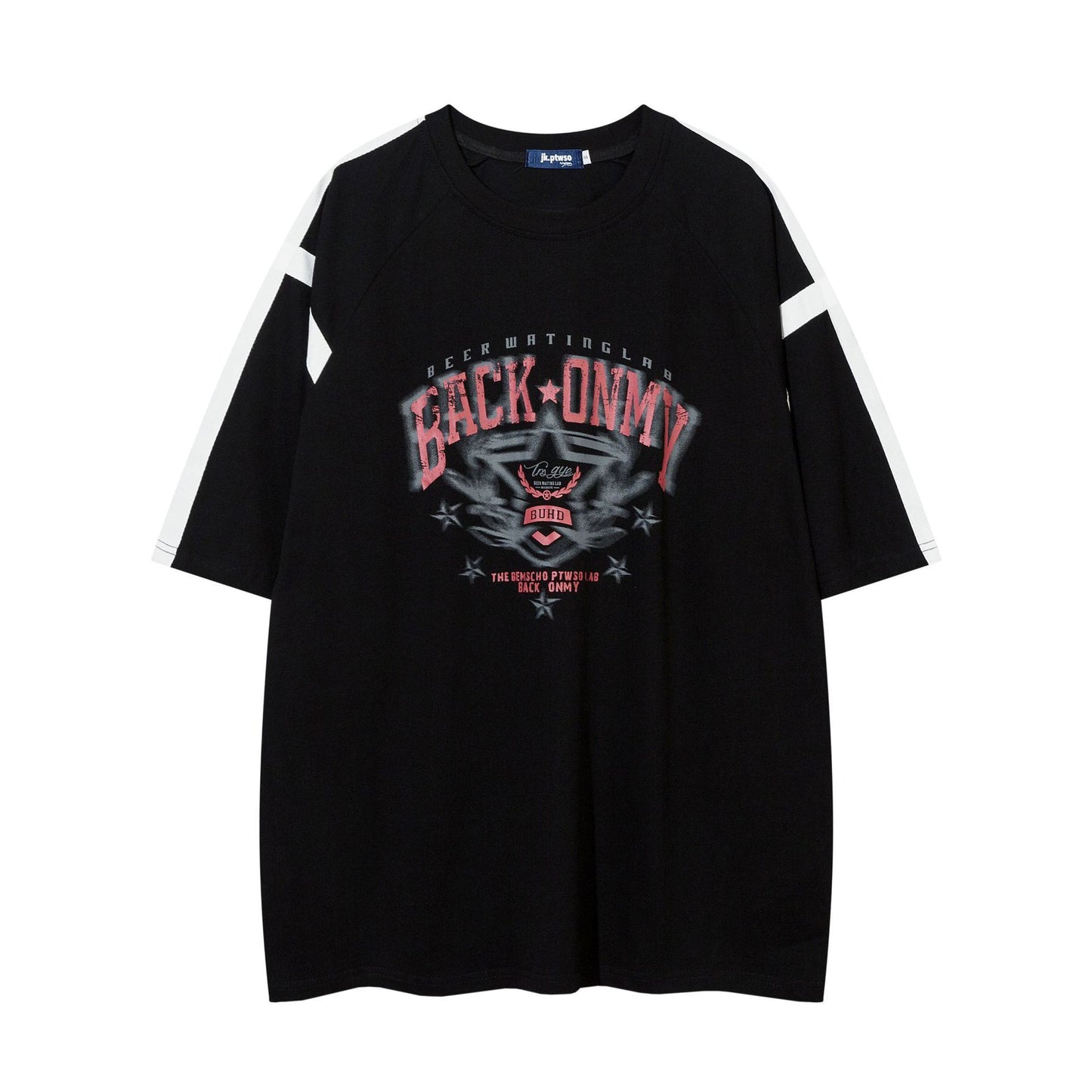 Letter Badge Printed Short-sleeved T-shirt Loose Half-sleeve Top