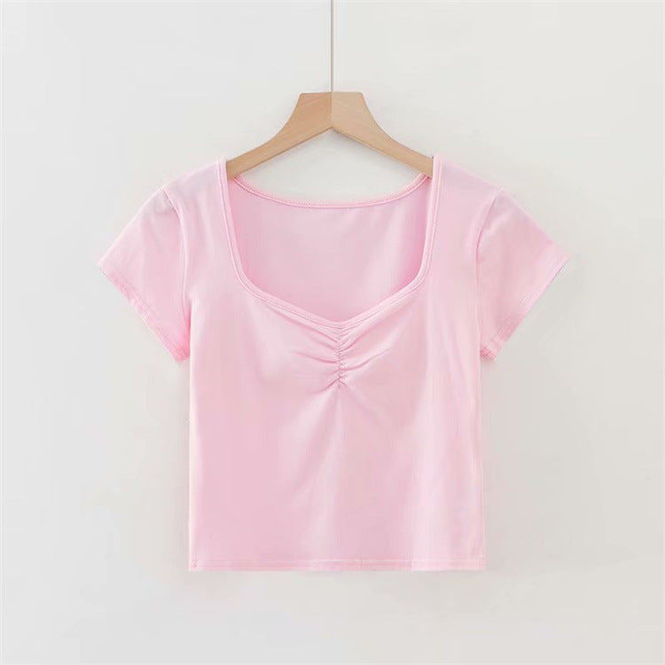 Women's Summer Midriff-baring Short Tight Short-sleeved Top