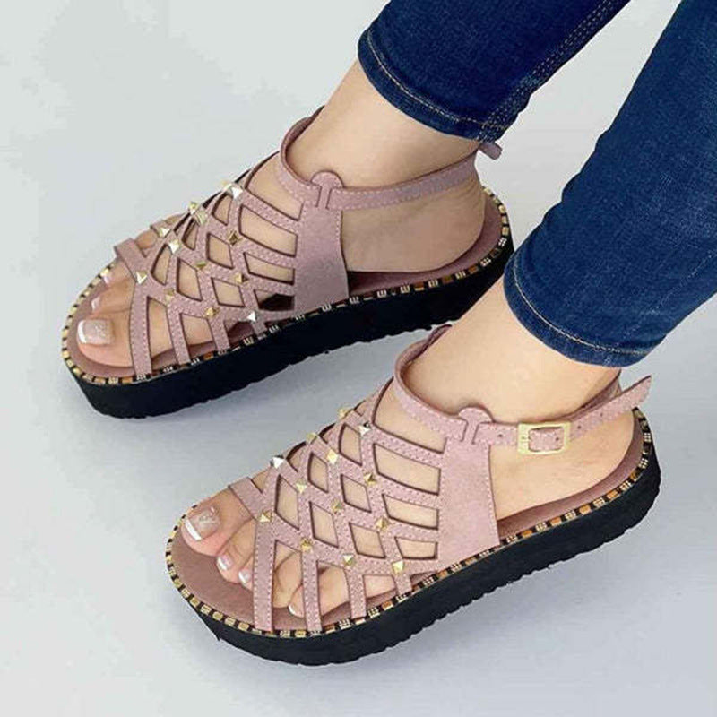 Thick Sole Rivet Summer Fashion Personality Roman Sandals