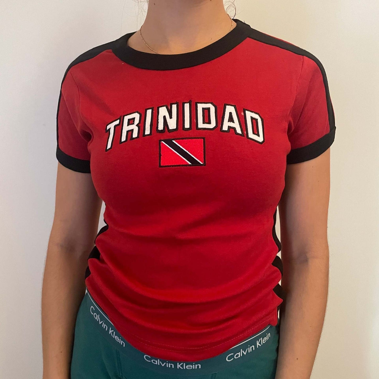 Women's Letter Embroidery Patchwork Short-sleeved T-shirt