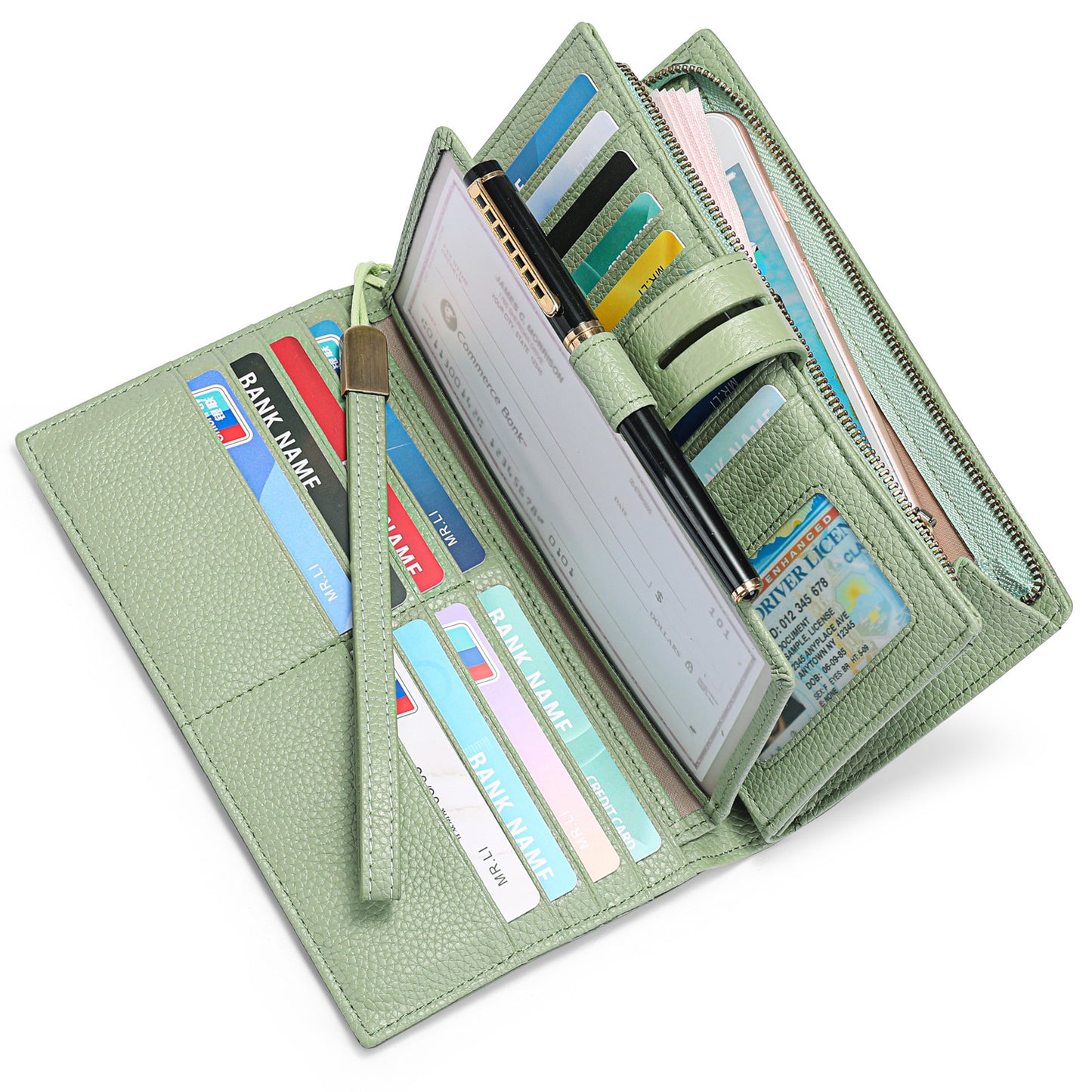 Head Layer Cowhide Long Multi Card Wallet