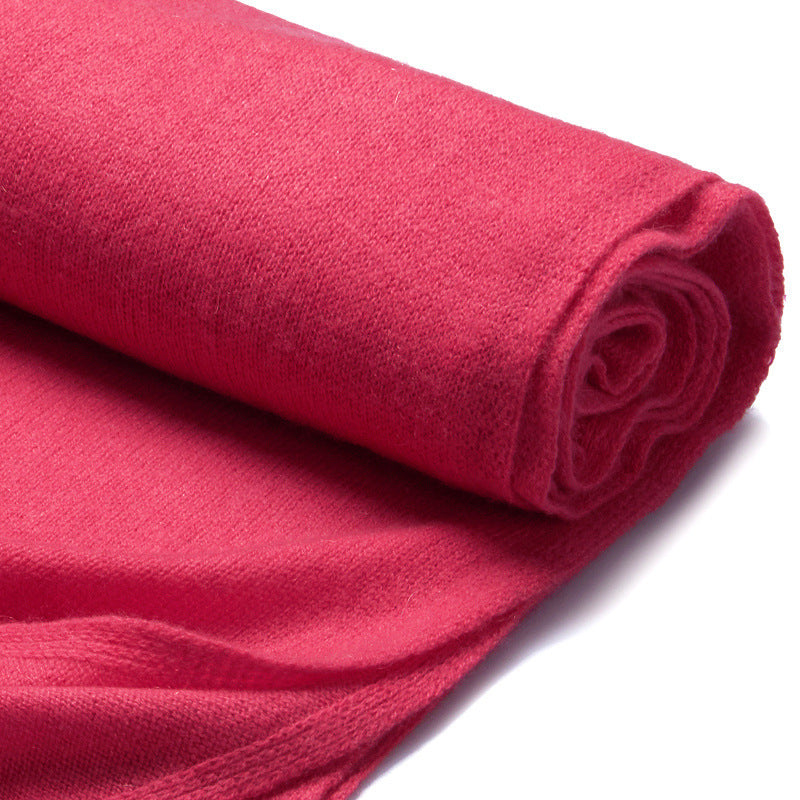 High-end Cashmere Scarf Women Double-sided Solid Color