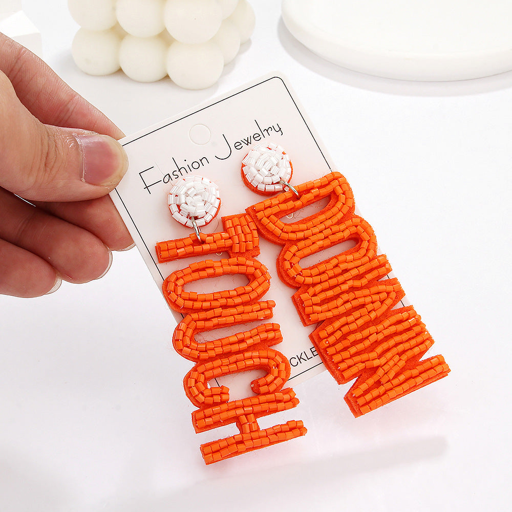 European And American Fashion & Trend Creative Olive Ball Cap Exquisite Handmade Bead Earrings