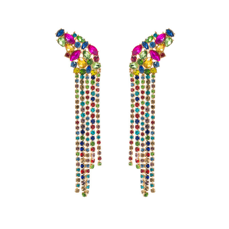 European And American Ins Earrings Exaggerated Long Alloy