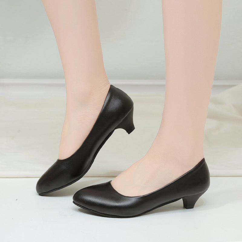 Four Seasons Chunky Heel 3cm High Heels Women's Low Heel