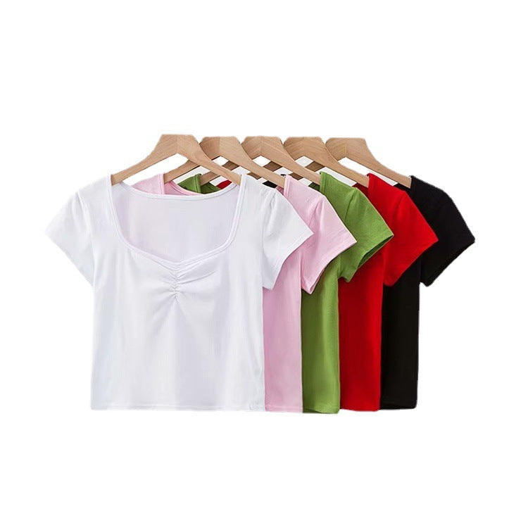 Women's Summer Midriff-baring Short Tight Short-sleeved Top