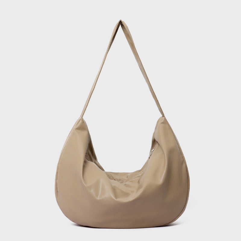 Casual Soft Leather Large Capacity Shoulder Crossbody Tote Bag