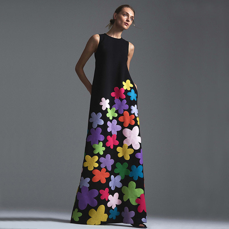 European And American Women's Sleeveless Printed Dresses