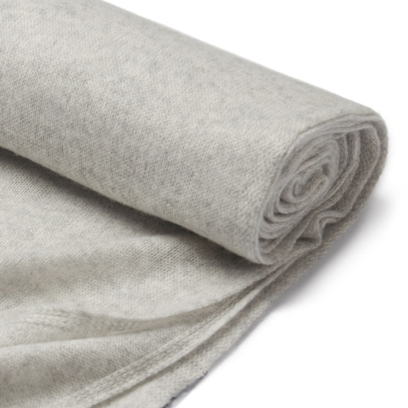 High-end Cashmere Scarf Women Double-sided Solid Color