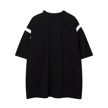 Letter Badge Printed Short-sleeved T-shirt Loose Half-sleeve Top