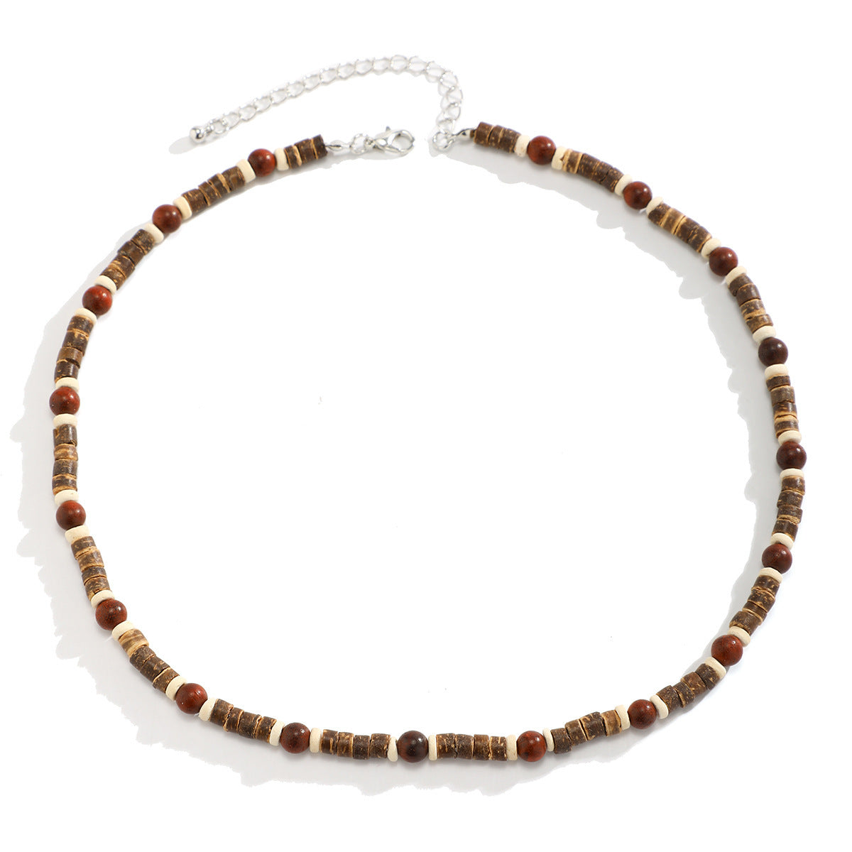Men's Bohemian Wooden Bead Stitching Beaded Necklace - Chic Angle