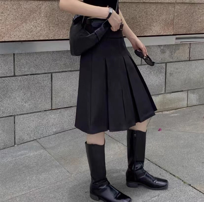 New High Waist Suit Half-length Pleated Skirt For Women