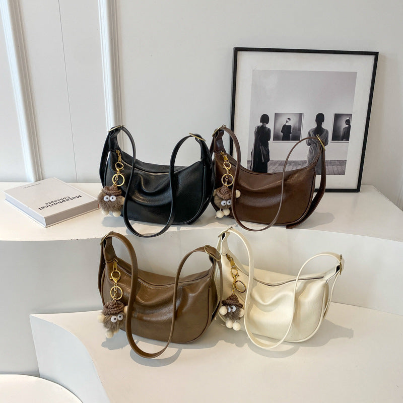 Fashion Trendy One-shoulder Messenger Bag Simple Niche Pu