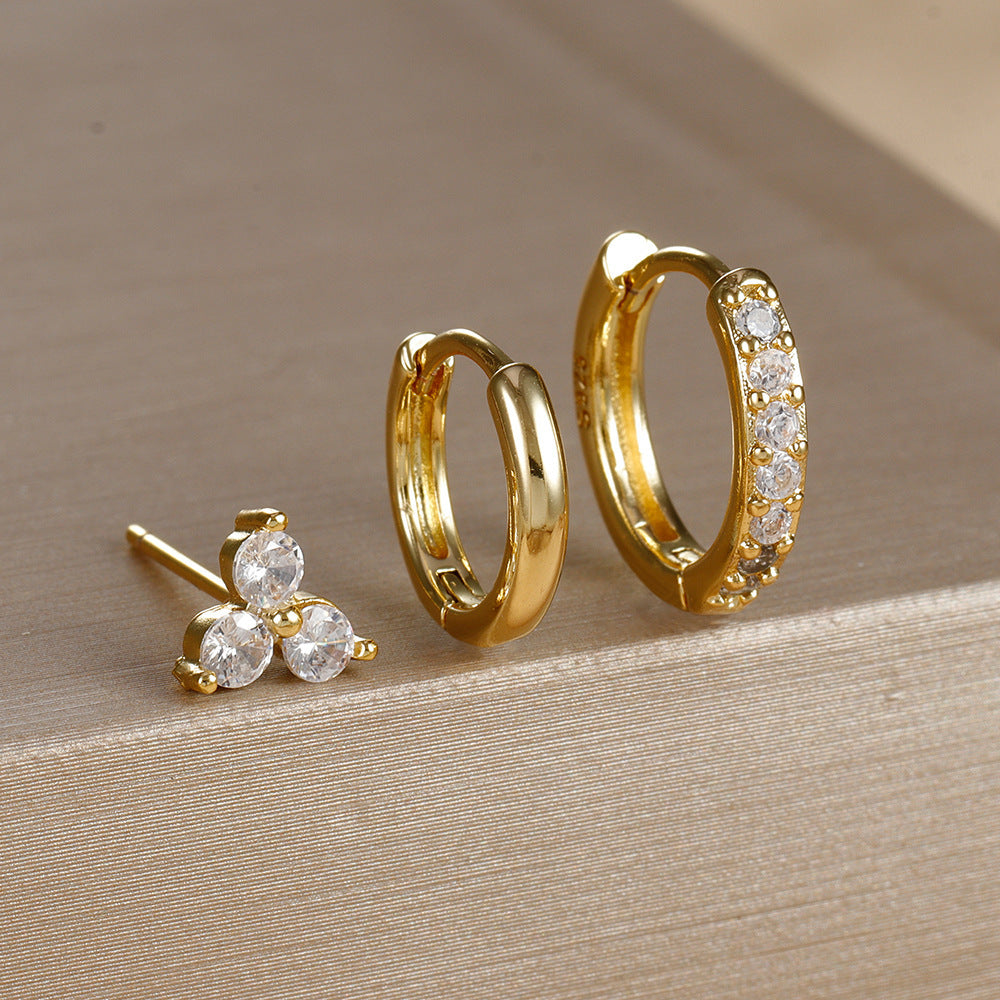 Fashion Simple Simple Bracelet Micro-inlaid Zircon Earrings