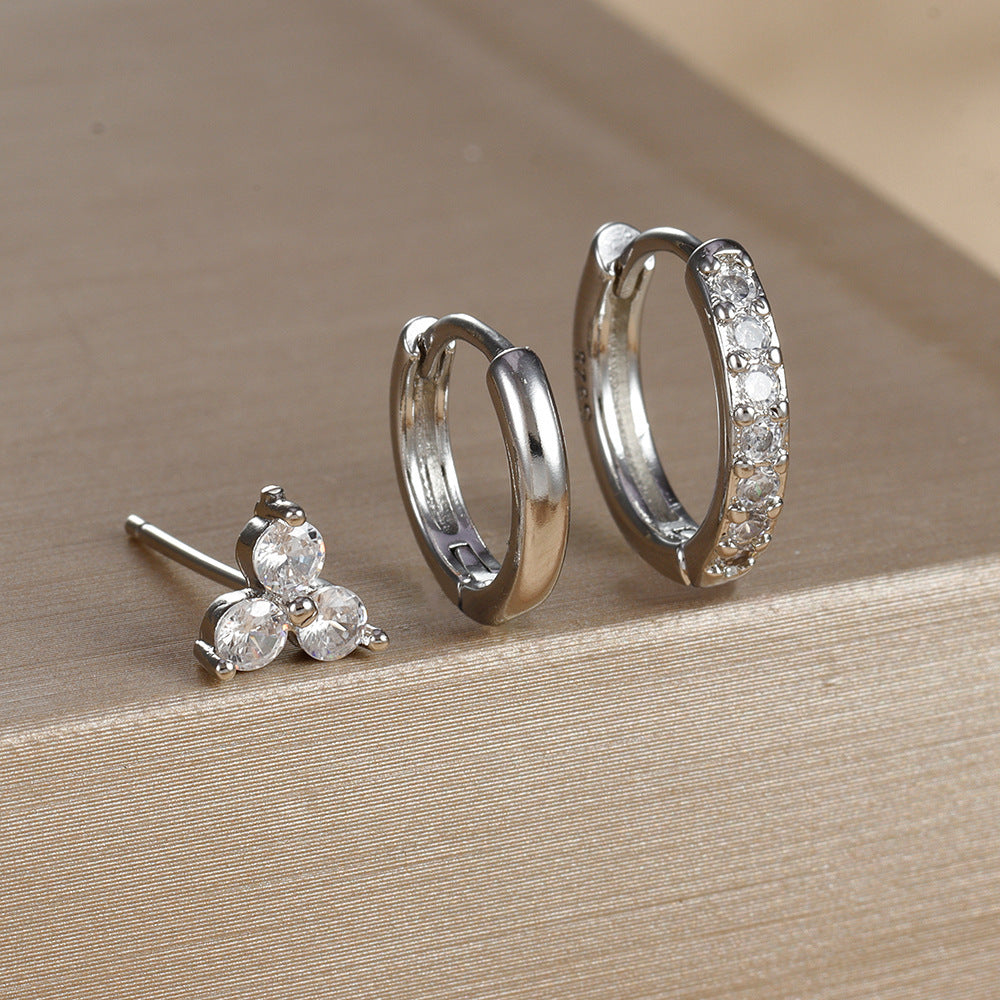Fashion Simple Simple Bracelet Micro-inlaid Zircon Earrings