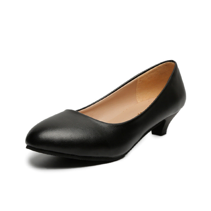 Four Seasons Chunky Heel 3cm High Heels Women's Low Heel