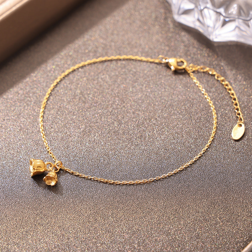 Geometric Lily Pendant Gold Anklet Affordable Luxury Fashion