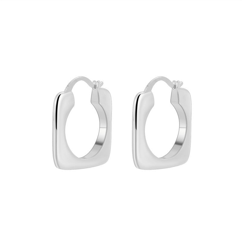 Outer Square And Inner Circle Hollow Out Ear Clip Simple Fashion - Chic Angle