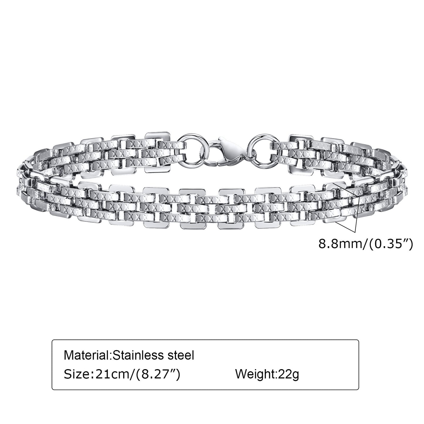 Men's Minimalist Creative Stainless Steel Bracelet - Chic Angle
