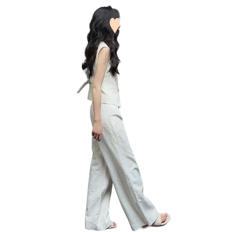 High Waist Wide Leg Pants Two-piece Suit Fashionable - Chic Angle