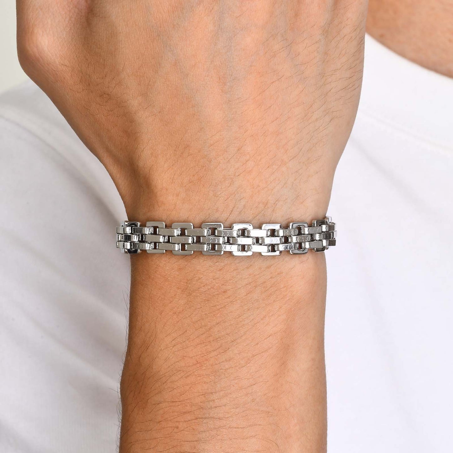 Men's Minimalist Creative Stainless Steel Bracelet - Chic Angle
