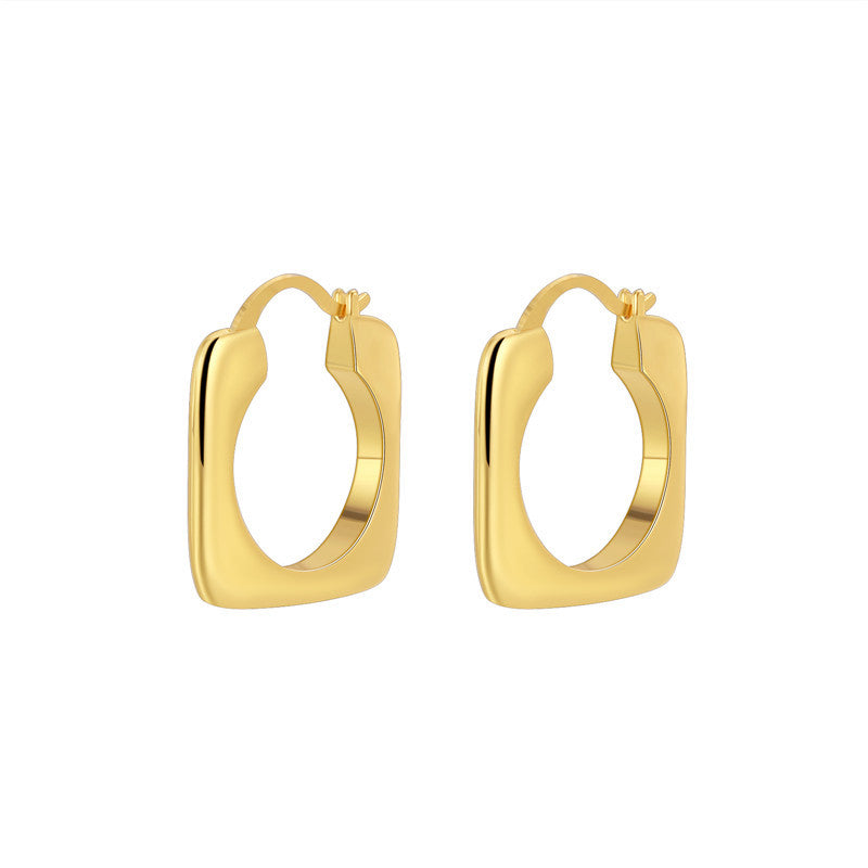 Outer Square And Inner Circle Hollow Out Ear Clip Simple Fashion - Chic Angle