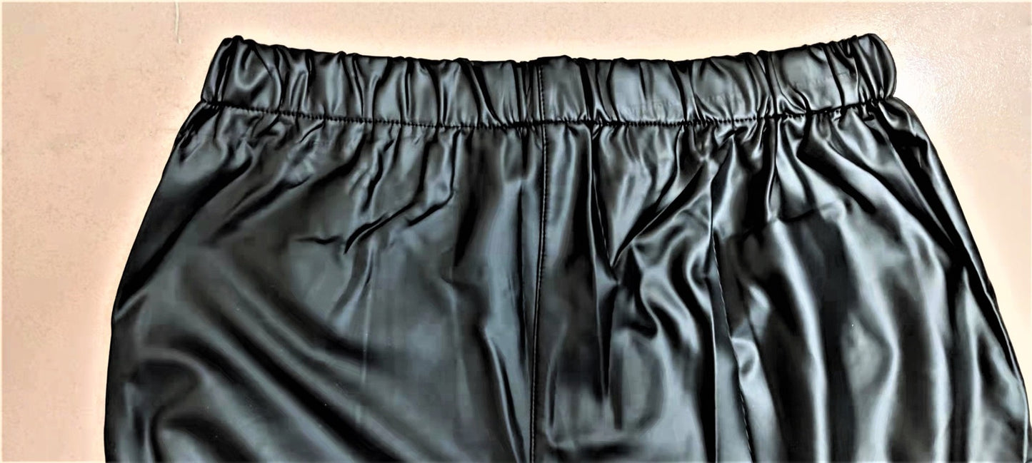Matte Leather Leggings With High Elasticity