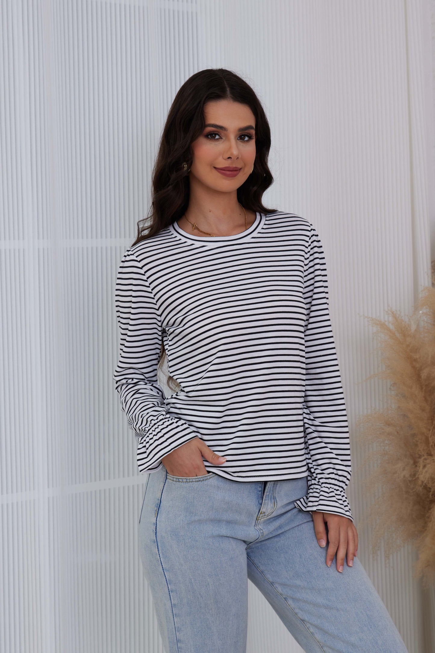 Women's Striped Long Sleeved Shirt