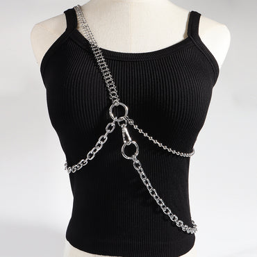 Men's And Women's Personality Fashion Multi-layer Metal Punk Waist Chain All-in-one Detachable Strap Dual-use Body Chain Hip Hop Chic Cool Chain