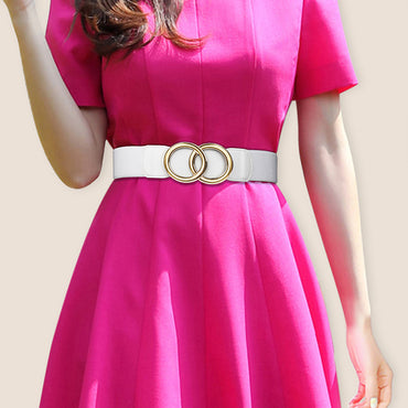 Loose tight leather belt double circle letters fashion new summer personality large size belt adjustable waist seal for ladies