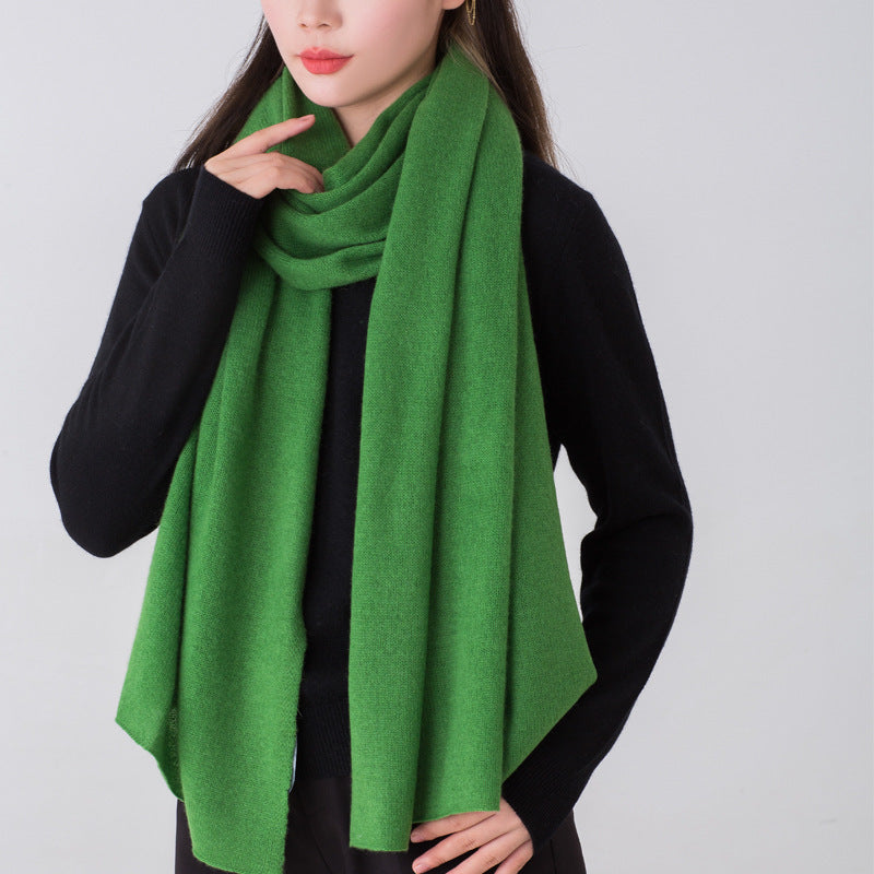High-end Cashmere Scarf Women Double-sided Solid Color