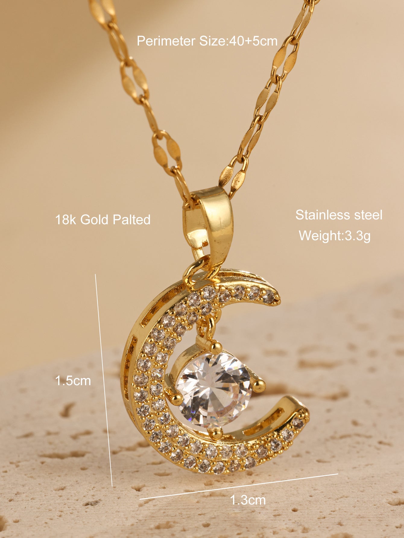 Light Luxury And Niche Moon Heart Necklace With Color Retention, Summer Collarbone Chain Design, Neck Chain, Temperament And Accessories New Product