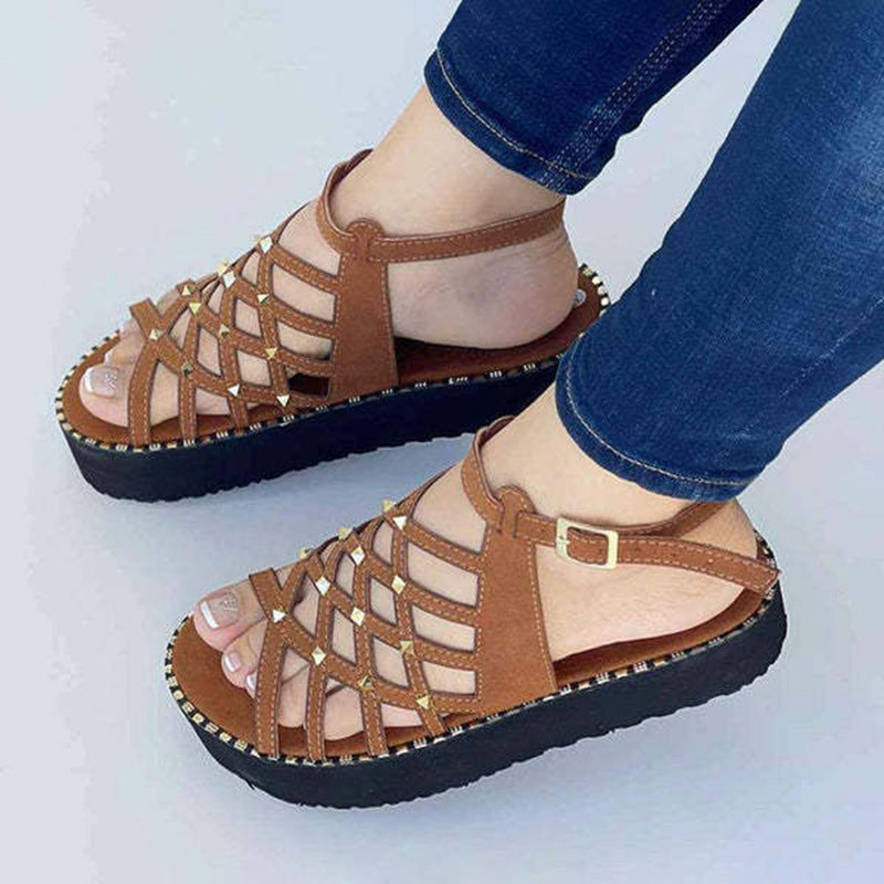 Thick Sole Rivet Summer Fashion Personality Roman Sandals