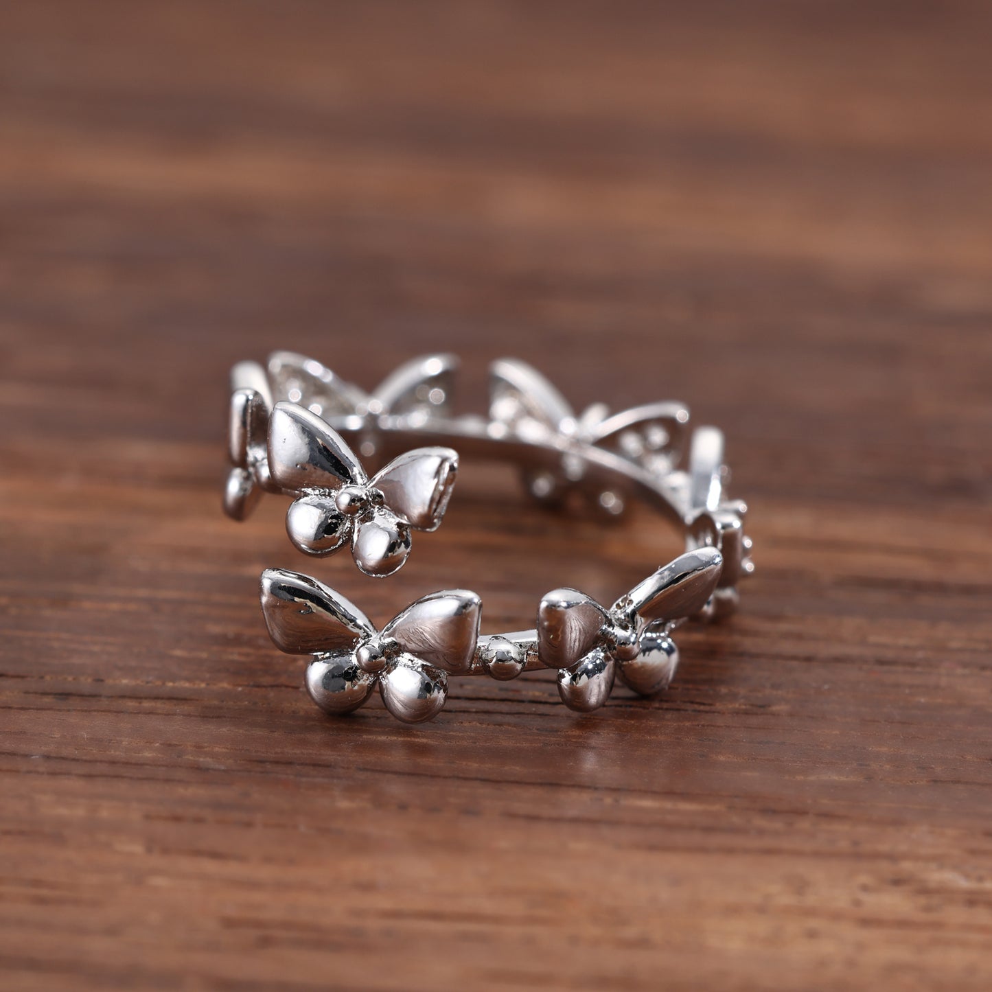 Butterfly Open Ring, Women's Forest Series, Korean Edition, Simple Ins, Niche Design, Personalized, Internet Celebrity, Fashionable, Adjustable Ring