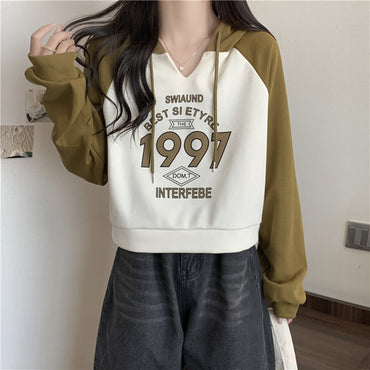 Loose Slimming Thin All-matching Hooded Top