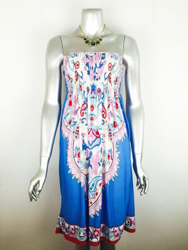 Women's Wrap Print Midi Skirt Bohemian