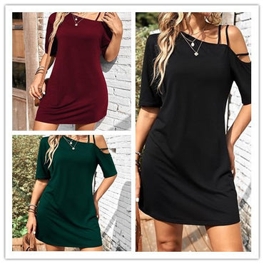 Half Sleeve Cut Casual Summer T-shirt Dress