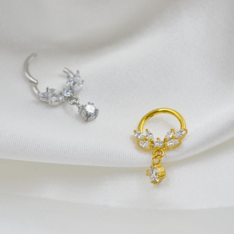 316L Medical Steel New Zircon Nasal Septum Nail
