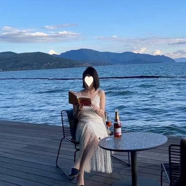 Women's Patchwork Fringed Seaside Vacation Dress